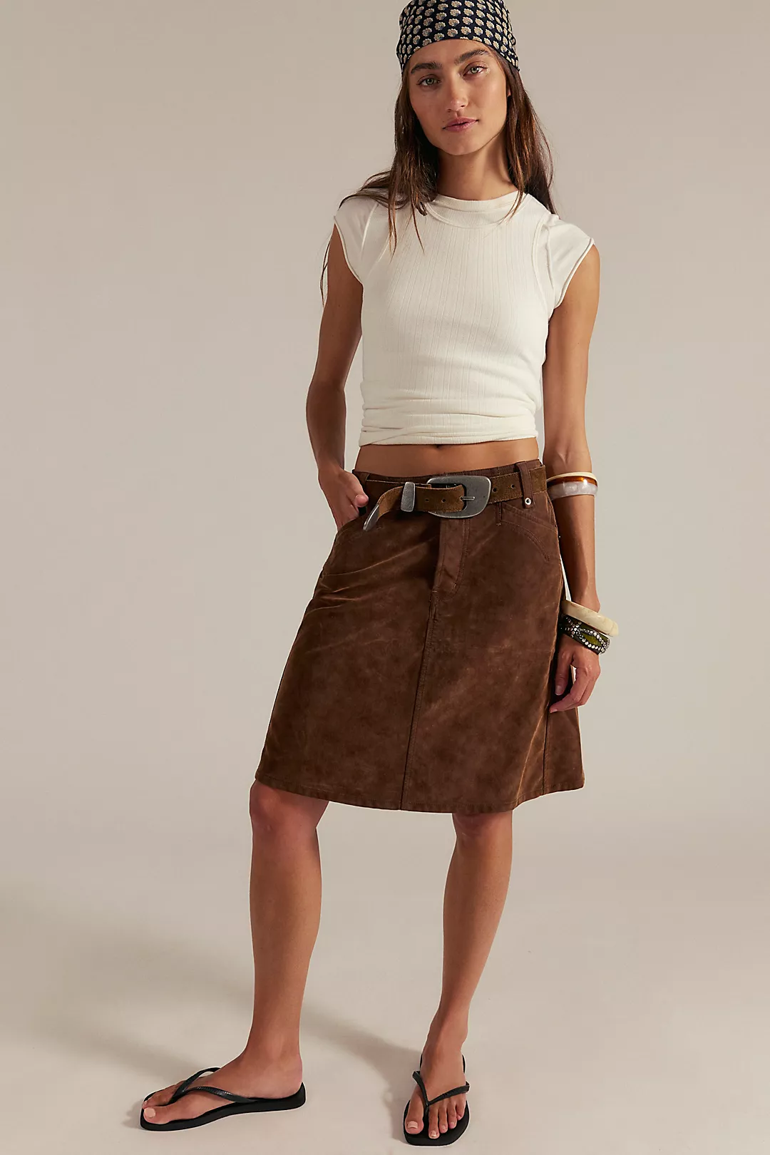 We the Free Suzy Suede Midi Skirt