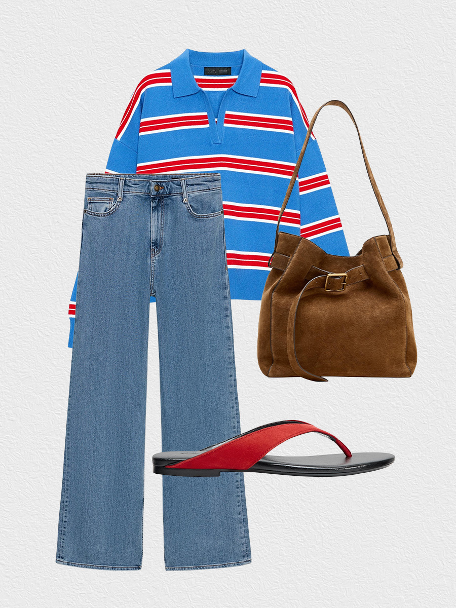Stripe shirt and jeans outfit