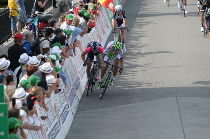 Sacha Modolo can't get much closer to Peter Sagan in the finish