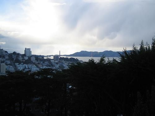 It's a little hard to see but the Golden Gate bridge is in the distance