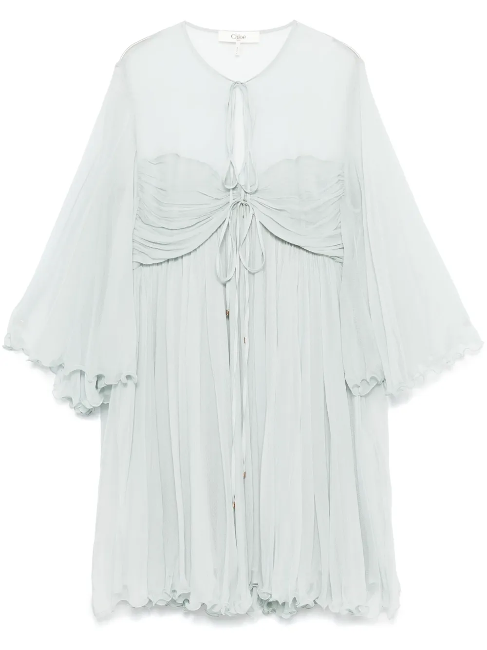 Pleated Silk Mini Dress | 38