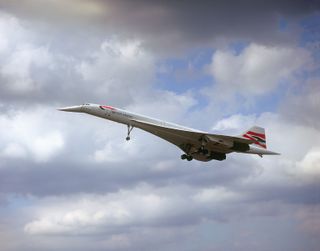 G-BOAG British Airways Concorde 102 landing at London Heathrow airport on the 23rd June 2003