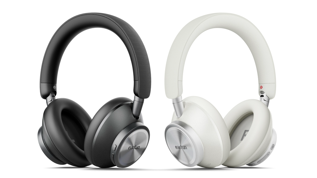 EarFun Wave Pro X in black and white on a white background
