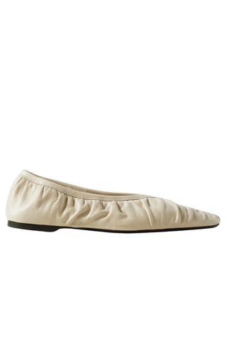 The Gathered Leather Ballet Flats