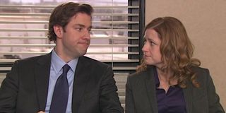 jim and pam talking heads the office