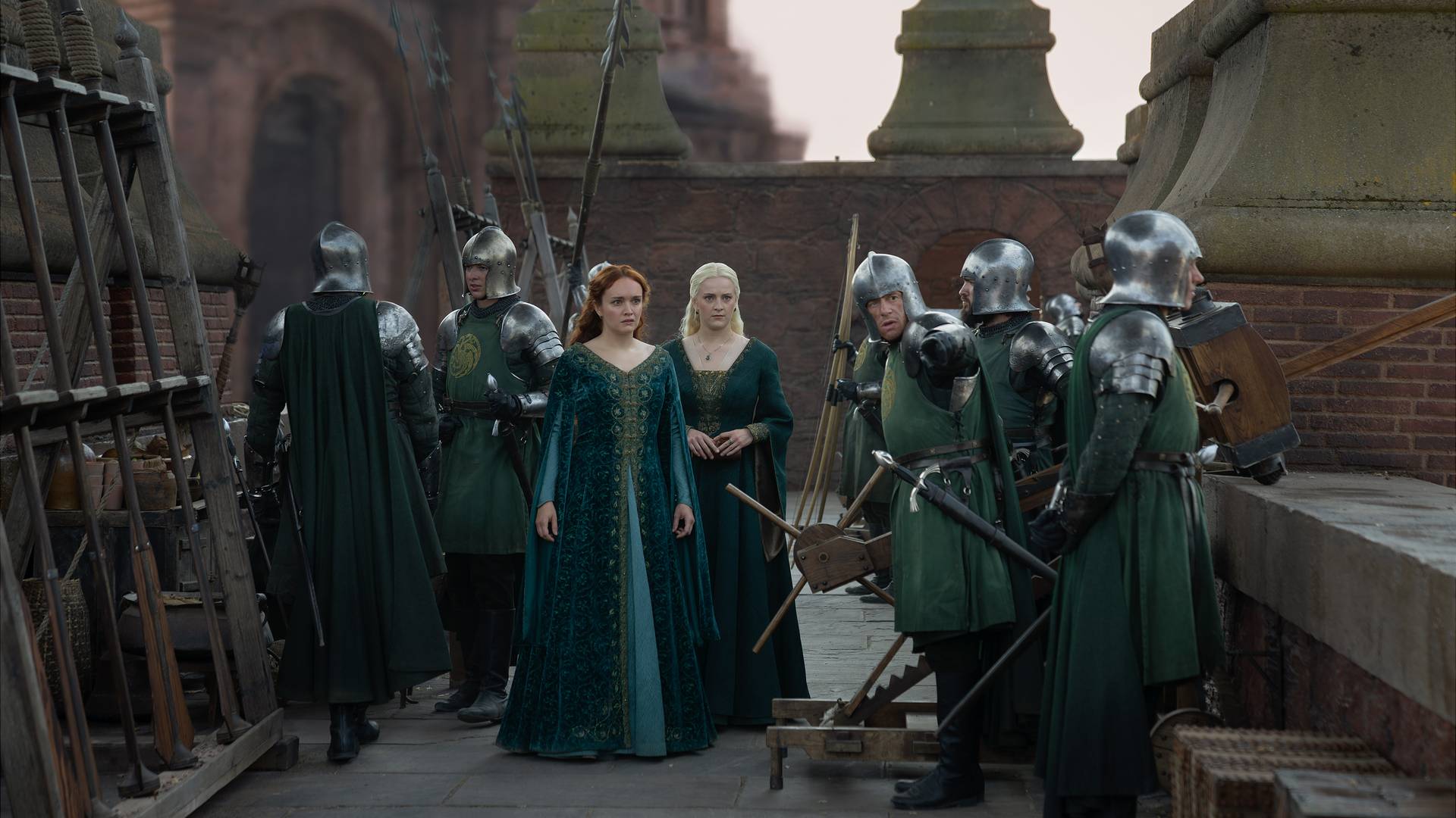 Olivia Cooke as Alicent Hightower and Phia Saban as Heleana Targaryen in House of the Dragon season 3, episode 2