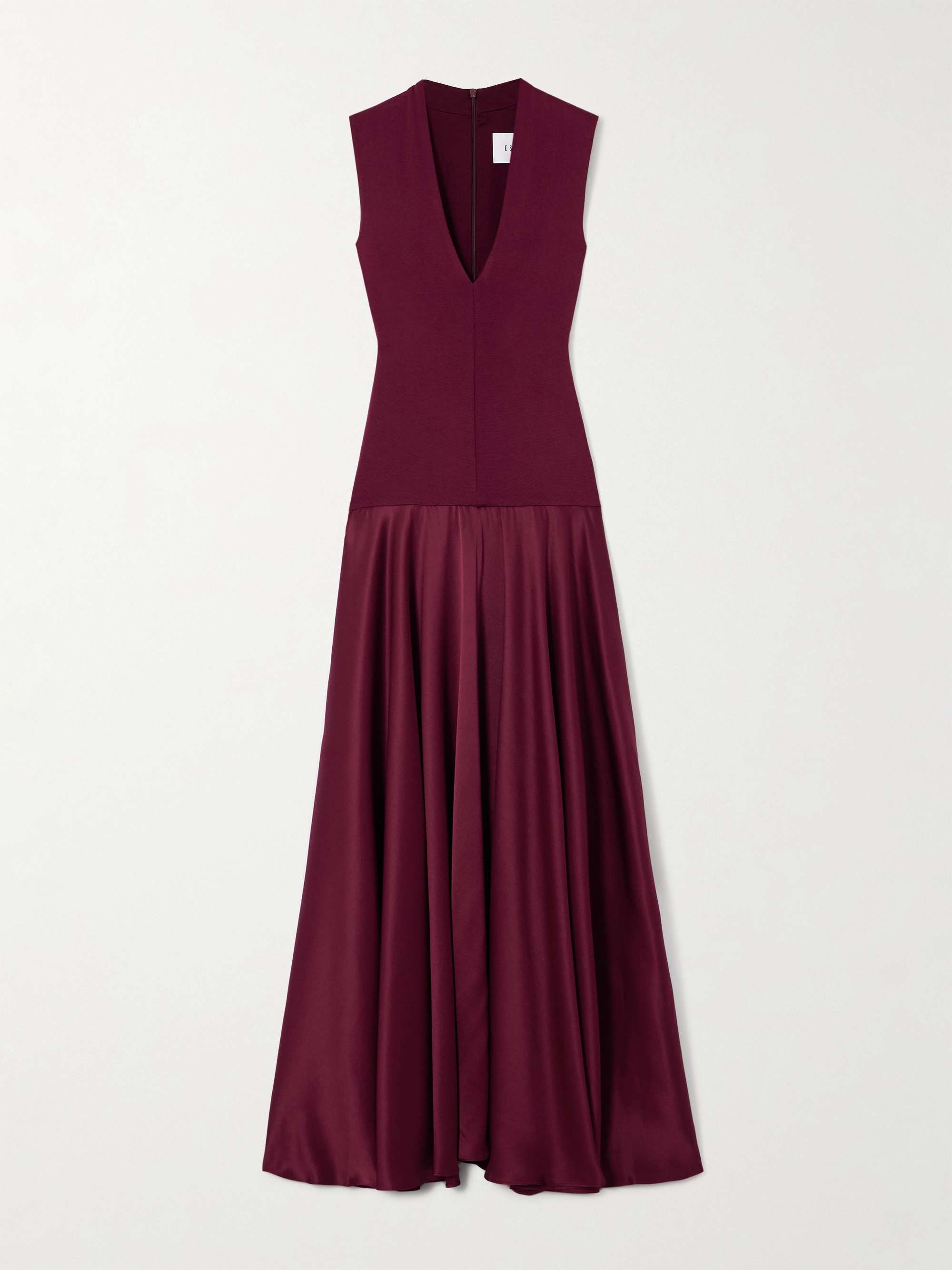 Illi V Jersey and Silk-Satin Maxi Dress