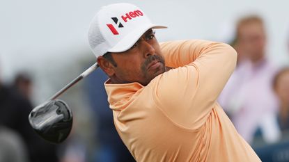 Anirban Lahiri takes a tee shot during the final round of the 2022 Players Championship
