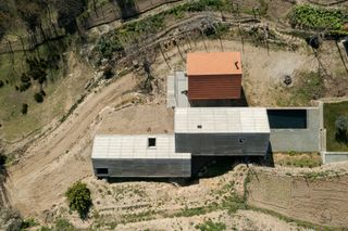 View from above of Portuguese farm house by NaMora House