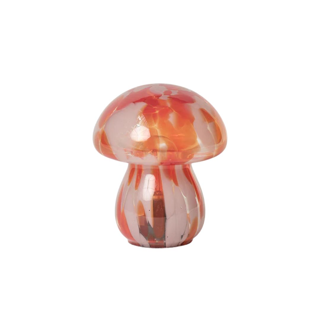 Abigail Ahern, Mushroom Portable Table Lamp, Coral | Cordless Lamp | Abigail Ahern