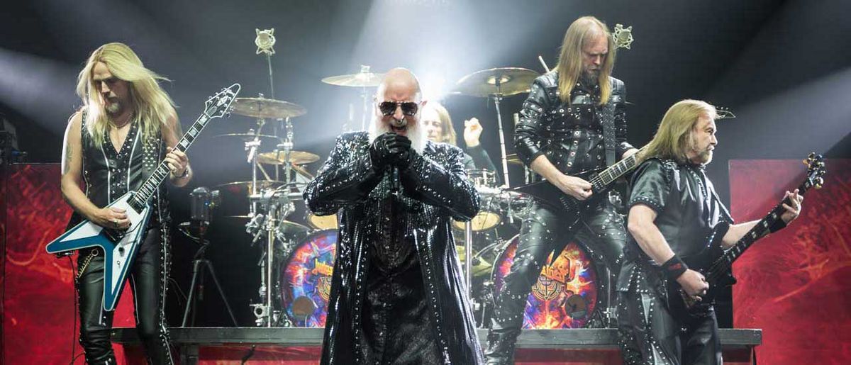 Judas Priest onstage in Glasgow