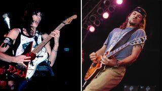 Warren DeMartini of Ratt in 1984 and Pearl Jam’s Stone Gossard in 1992