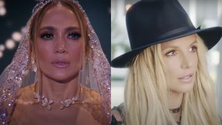 screenshots of jennifer lopez from marry me and britney spears from make me music video