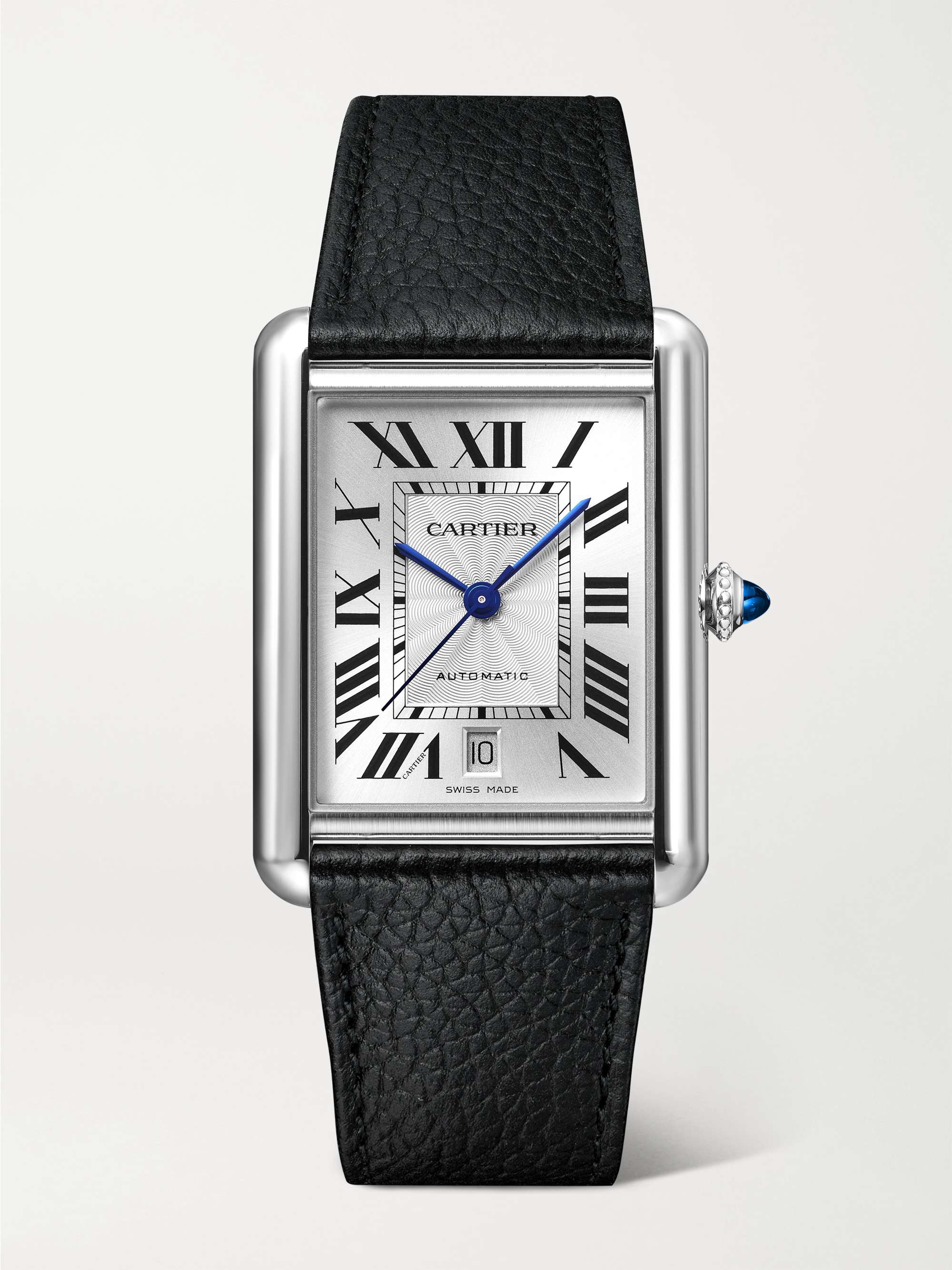 Tank Must 41mm Extra-Large Stainless Steel and Leather Watch