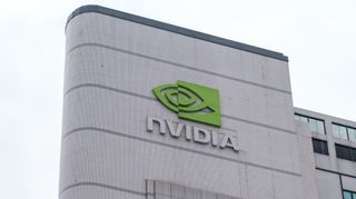 Nvidia logo on a building