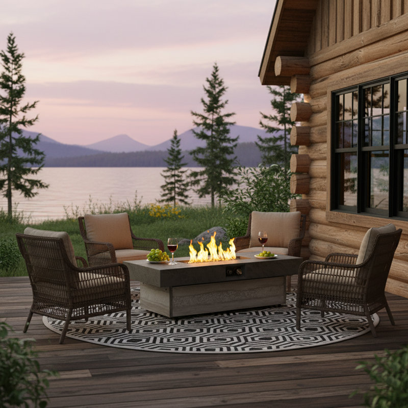 Senjoys Outdoor Fire Table With Two Height Options, 48 X 24 Inch Rectangle Fire Pit 50000 Btu Propane Fire Pit, Ideal to Pair With Patio Sets | Wayfair