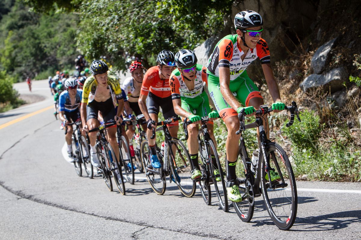 The Bardiani duo leads the final group on the climb to Snowbird at the Tour of Utah