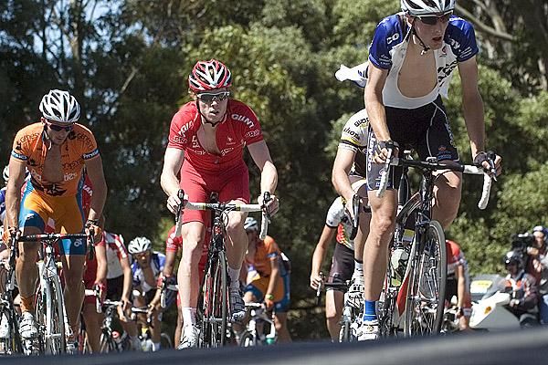 Riders were closing the gap on Benjamin King in the second half of the race.