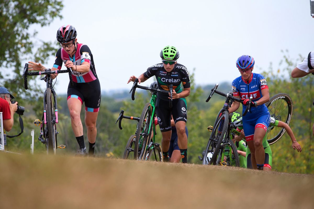 The riders remount