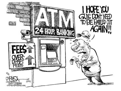 Editorial cartoon bank bailout economy U.S.