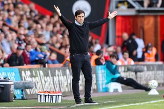 BOURNEMOUTH, ENGLAND - AUGUST 25: Head Coach Andoni Iraola of Bournemouth during the Premier League match between AFC Bournemouth and Newcastle United FC at Vitality Stadium on August 25, 2024 in Bournemouth, England. (Photo by Robin Jones - AFC Bournemouth/AFC Bournemouth via Getty Images)