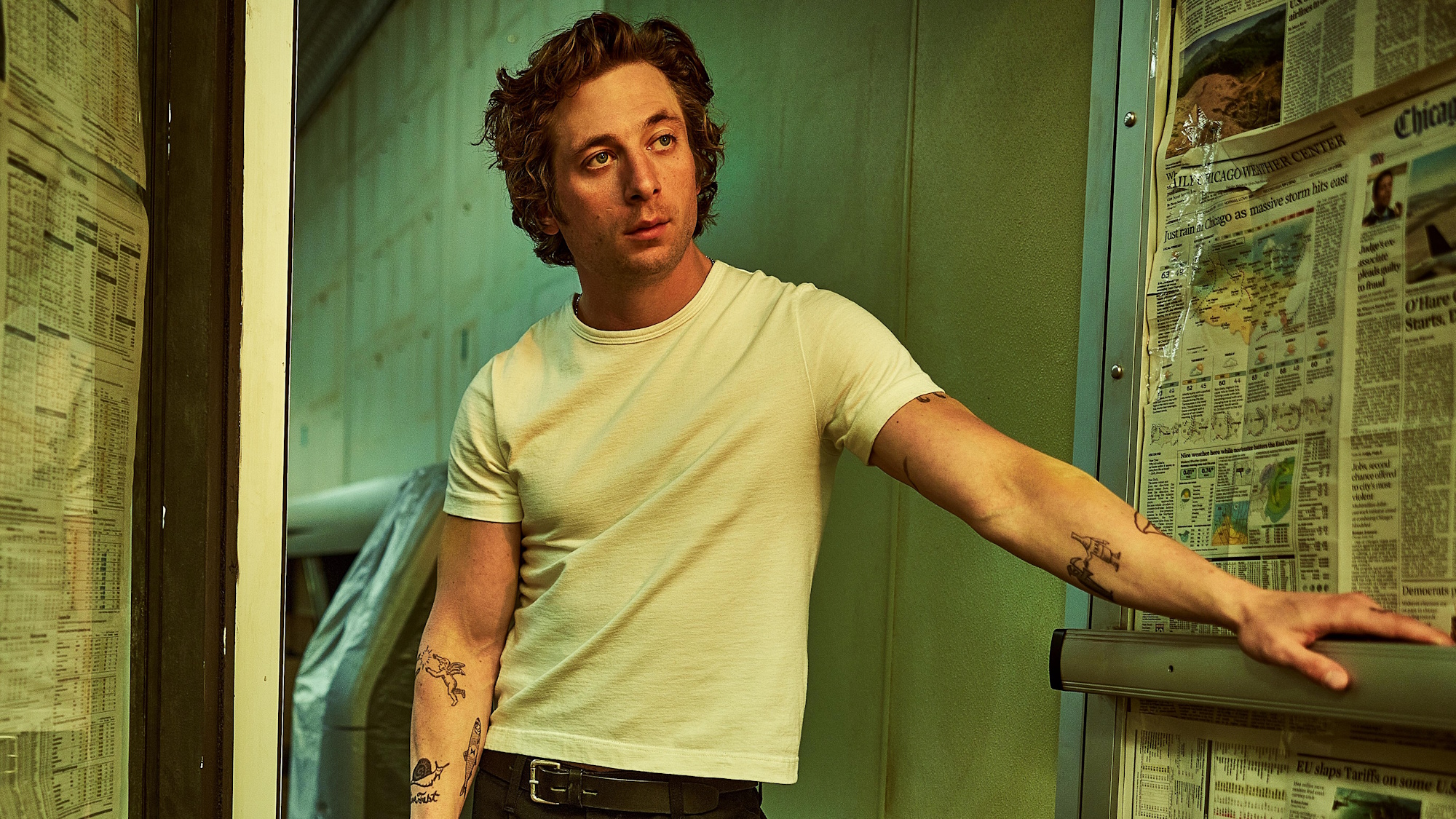 Jeremy Allen White is shown as Carmy on The Bear.