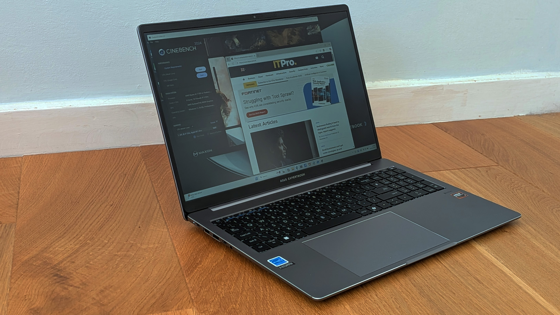 The Asus ExpertBook P3 on a desk