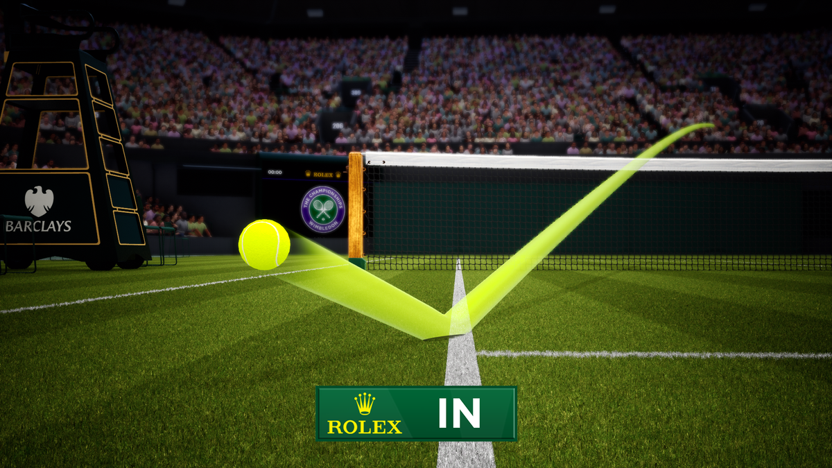 Technology from Hawk-Eye Innovations tracking a tennis ball