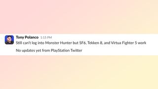 Playstation network status update