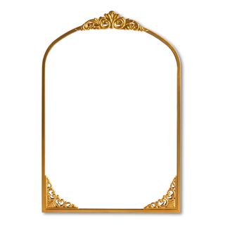 Gold arch mirror with ornate design