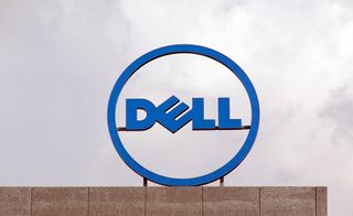 Dell sign on top of a building with overcast skies
