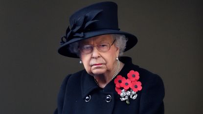queen elizabeth wearing a black outfit and hat, How long will the Queen wear black for