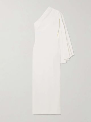 Elisa One-Sleeve Crepe Gown