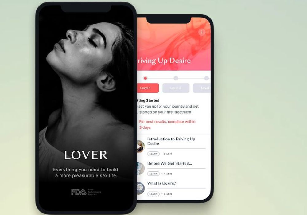 A product shot of the Lover sex app