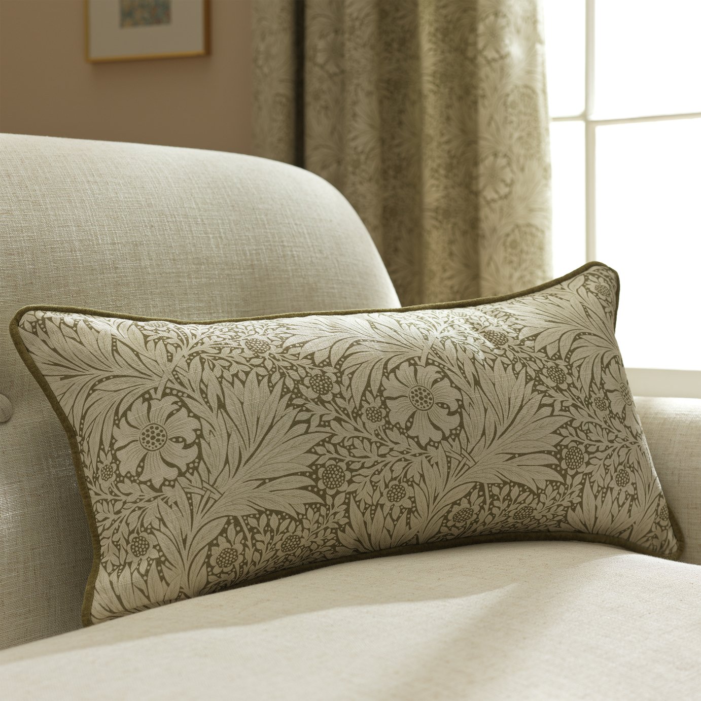 Habitat X Morris &amp;amp; Co. Marigold Bolster Cushion - 30x60cm