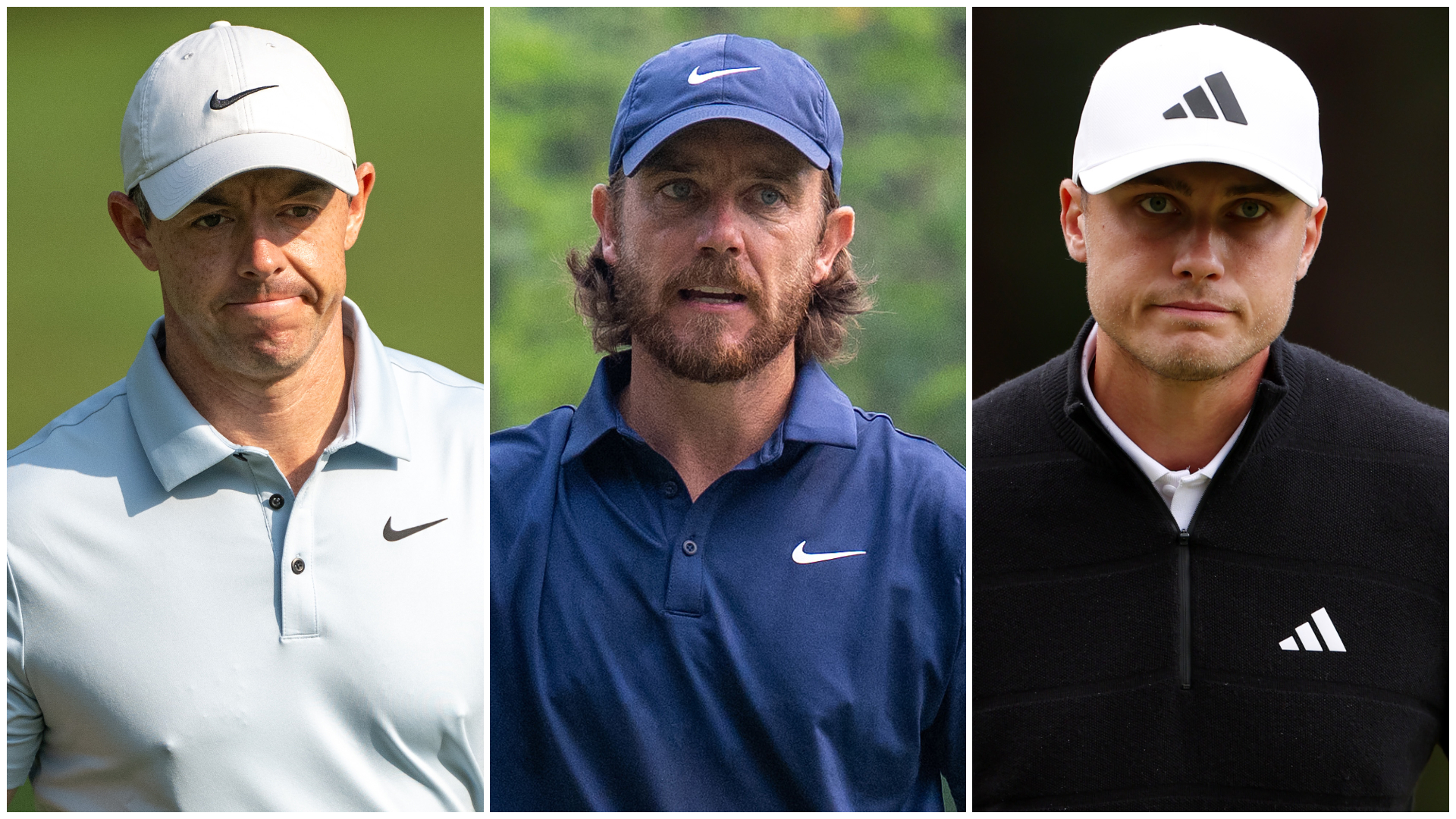 Rory McIlroy, Tommy Fleetwood and Ludvig Aberg