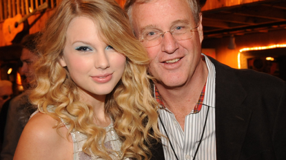 Taylor Swift and her Dad Scott K. Swift at the Taping of CMT "GIANTS" Honoring Alan Jackson at The Ryman Auditorium on October 30, 2008 in Nashville, Tennessee. CMT "GIANTS" airs December 6, 2008 at 9pm ET only on CMT.