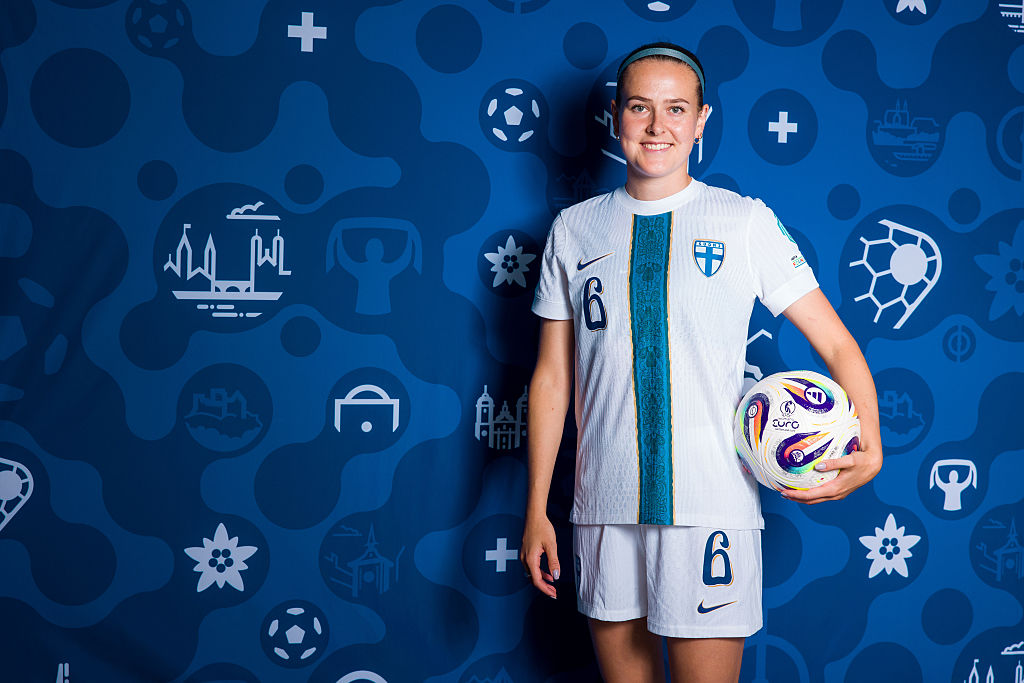 Joanna Tynnila of Finland poses for a portrait during the Official UEFA Women's EURO 2025 Portrait Session on June 24, 2025 in Wolvega, Netherlands.