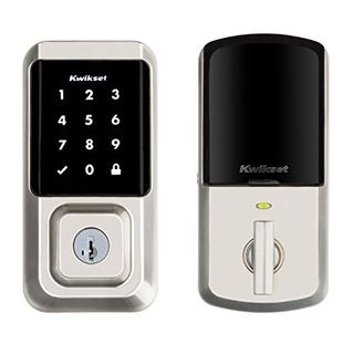 Kwikset 99390-001 Halo Wi-Fi Smart Lock Keyless Entry Electronic Touchscreen Deadbolt Featuring SmartKey Security, Satin Nickel