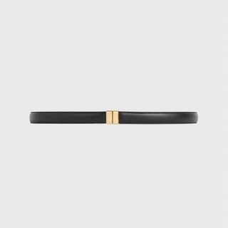 Slide Clasp Leather Belt Black