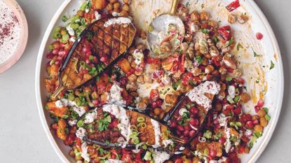 Aubergine traybake from The Food of Life Cookbook by Tim Spector