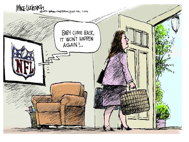 Editorial cartoon NFL violence fans sports