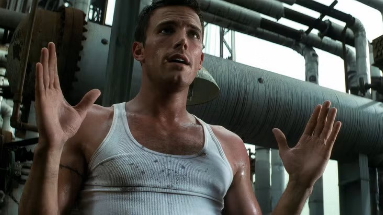 Ben Affleck holding his hands up in Armageddon