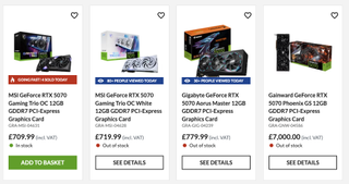 RTX 5070 cards on OCUK site