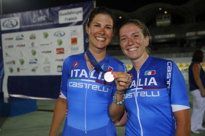 Elena Cecchini with Italian teammate Tatiana Guderzo.