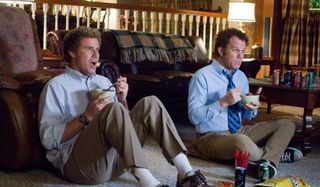Step Brothers Will Ferrell John C. Reilly eating cereal while watching TV