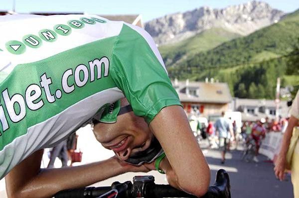 Unibet rider catches his breath.