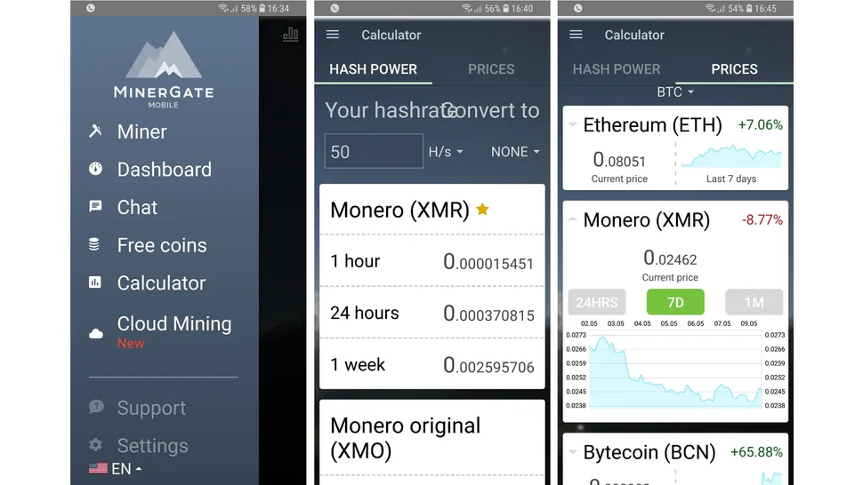 cara minergate di android