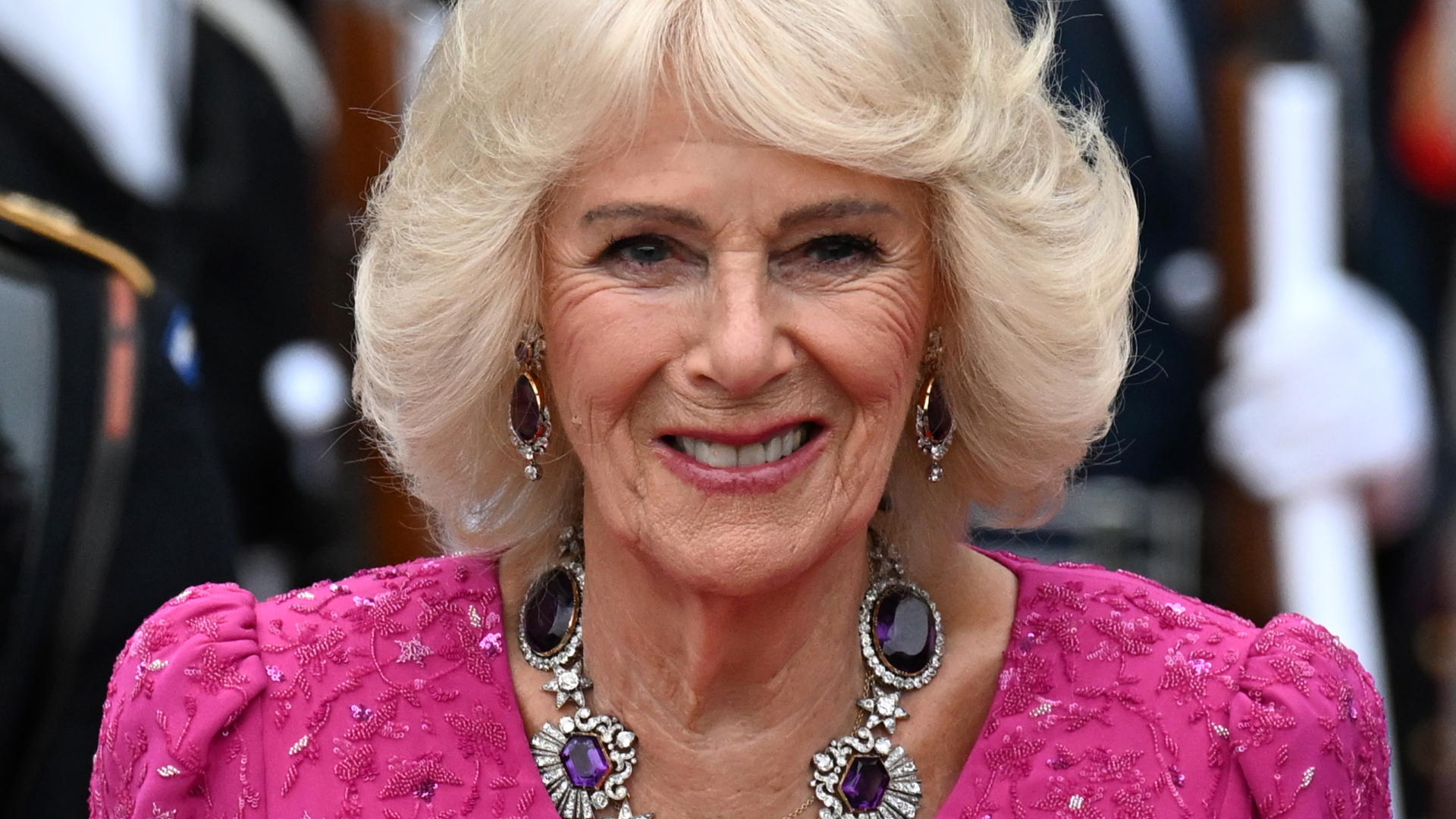 Queen Camilla statement necklace