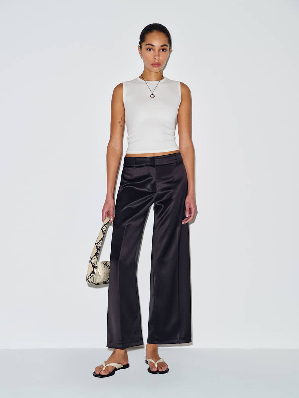 Gisele Satin Low Rise Cropped Pant